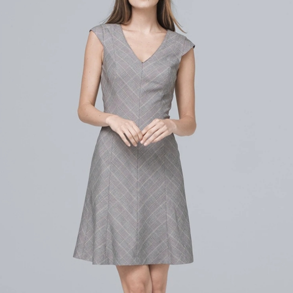WHBM Aline sleeveless plaid dress